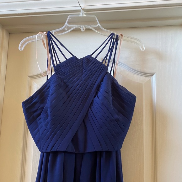 Two-piece Navy blue maxi prom dress - Picture 2 of 5